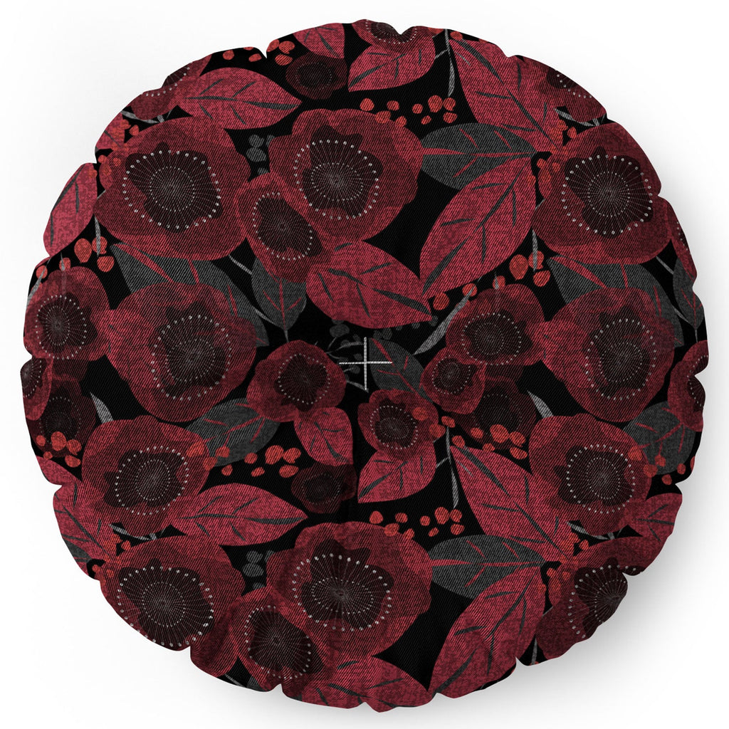 Mirimo Dark Red Romance Floor Pillow Round