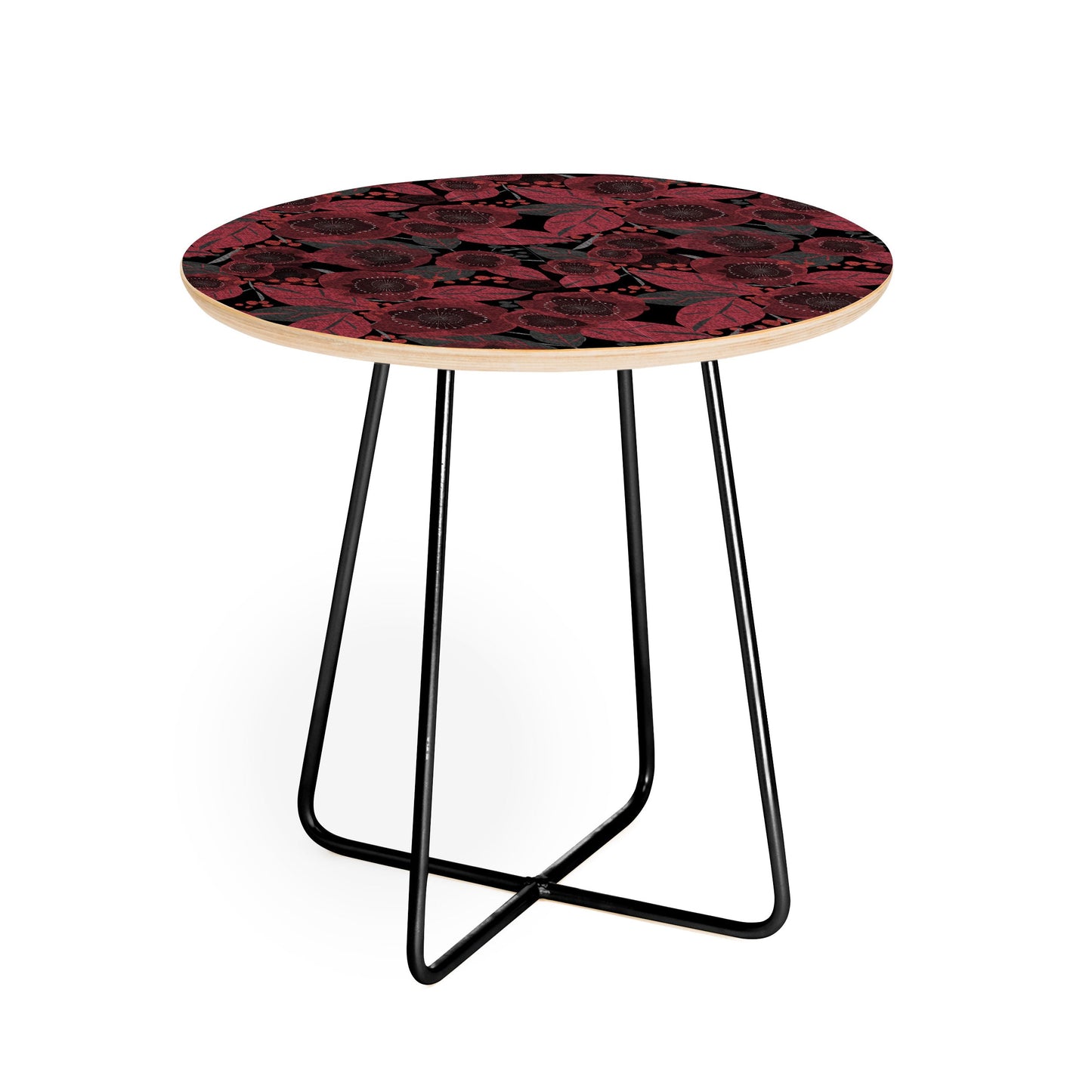 Mirimo Dark Red Romance Round Side Table
