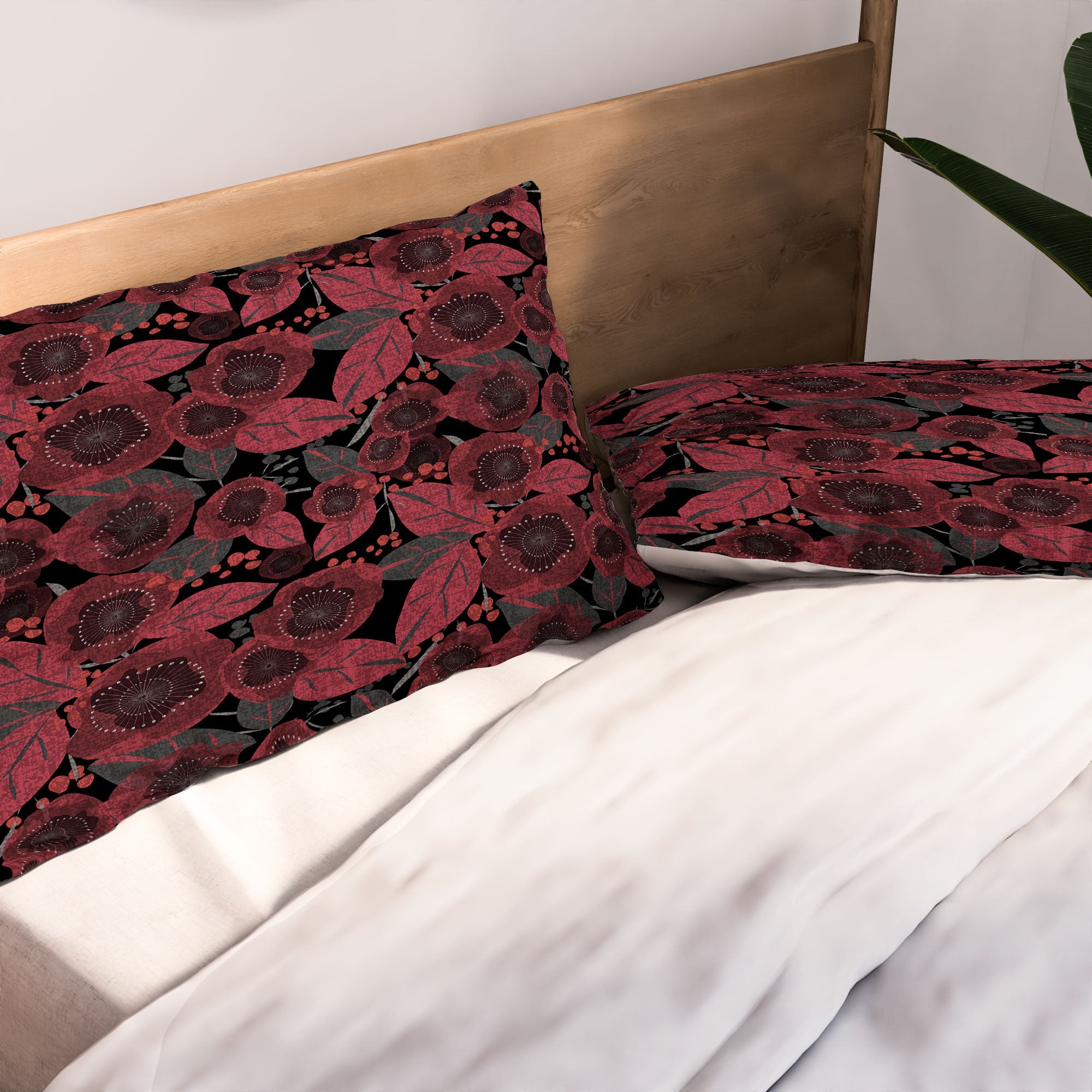 Mirimo Dark Red Romance Pillow Shams