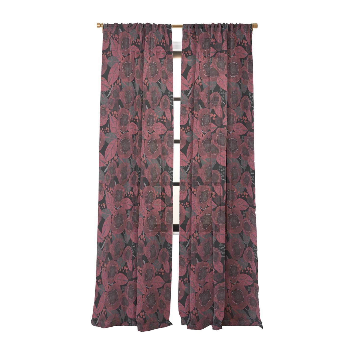 Mirimo Dark Red Romance Sheer Non Repeat