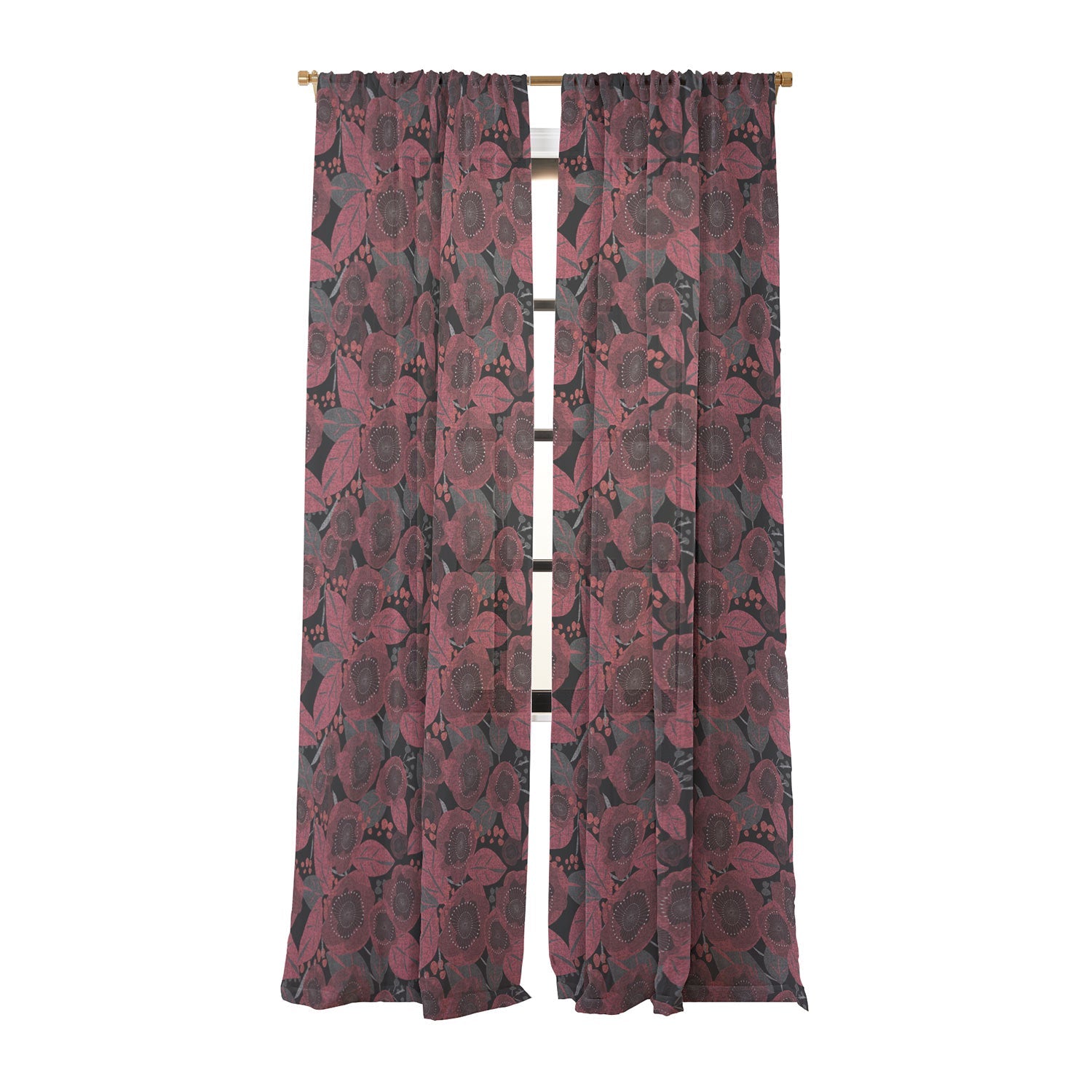 Mirimo Dark Red Romance Sheer Non Repeat