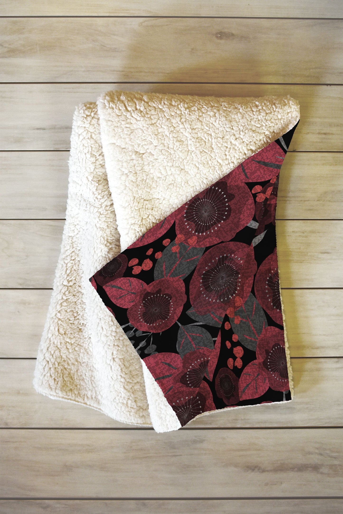Mirimo Dark Red Romance Fleece Throw Blanket