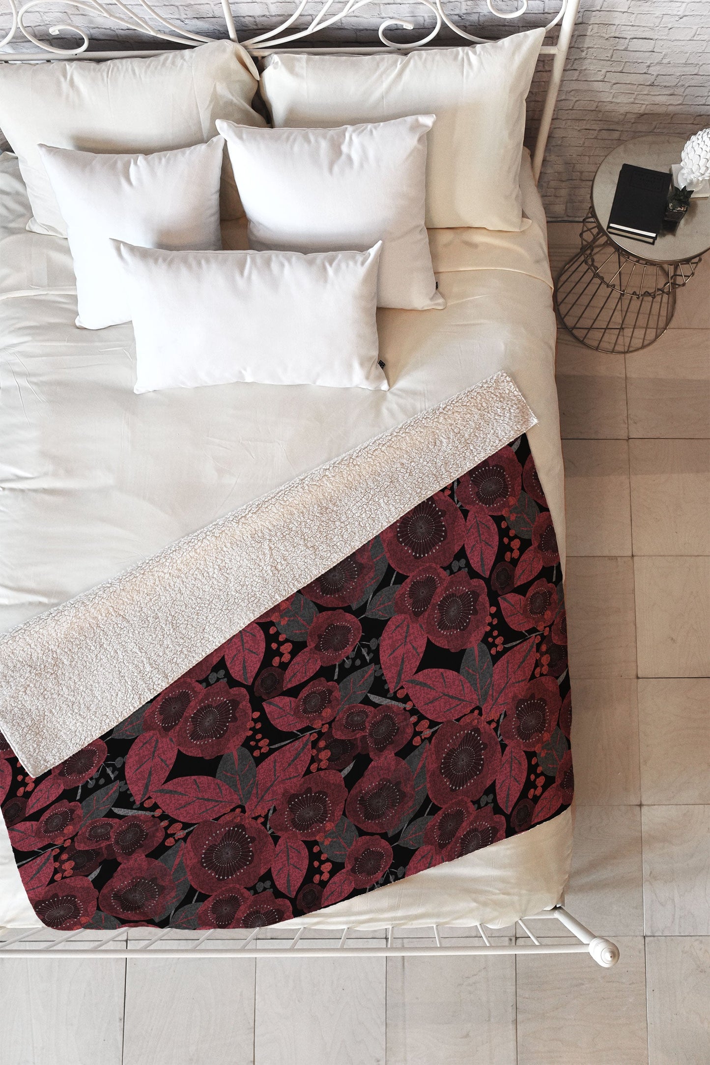 Mirimo Dark Red Romance Fleece Throw Blanket