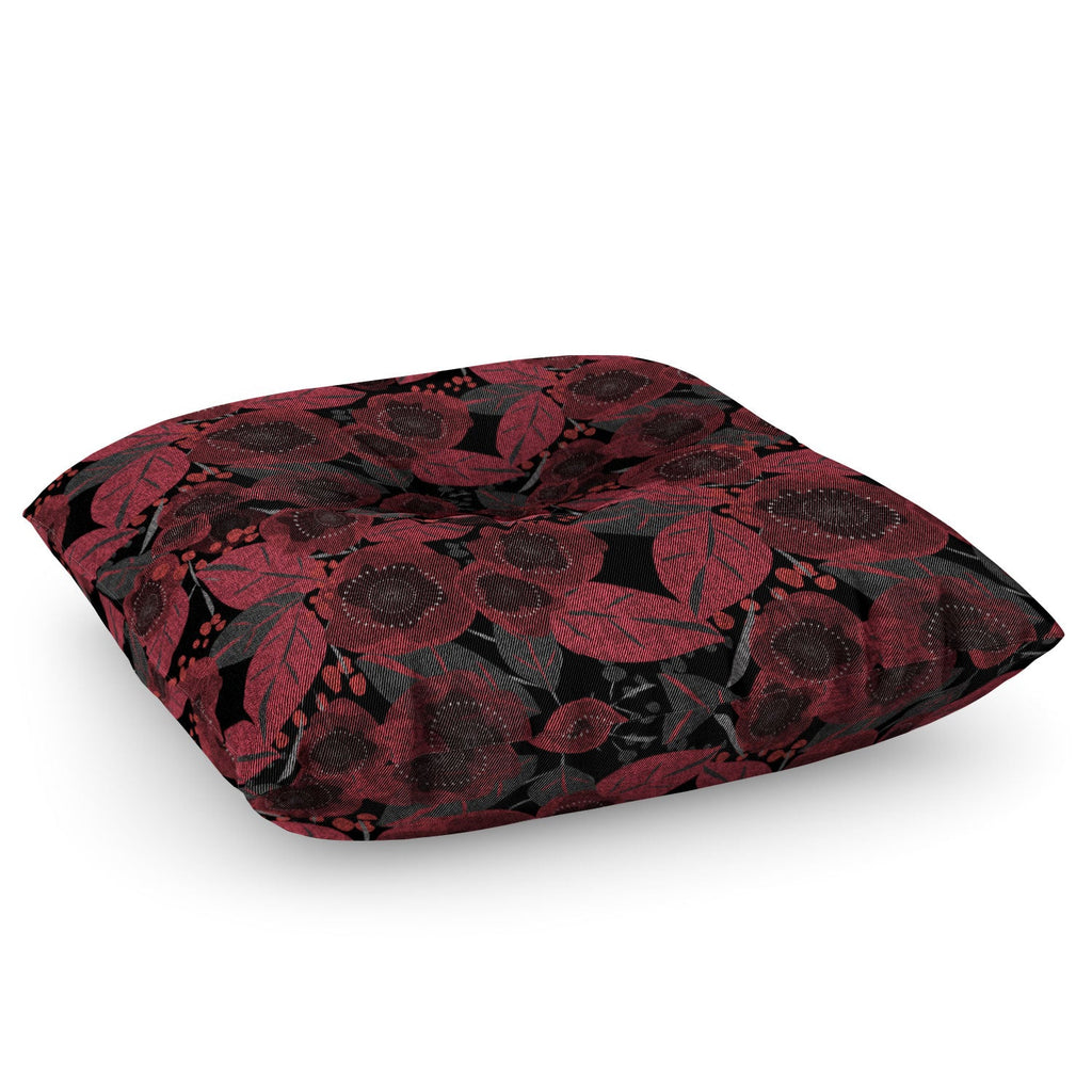 Mirimo Dark Red Romance Floor Pillow Square