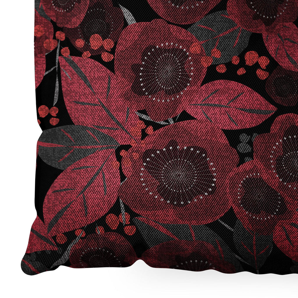 Mirimo Dark Red Romance Floor Pillow Square