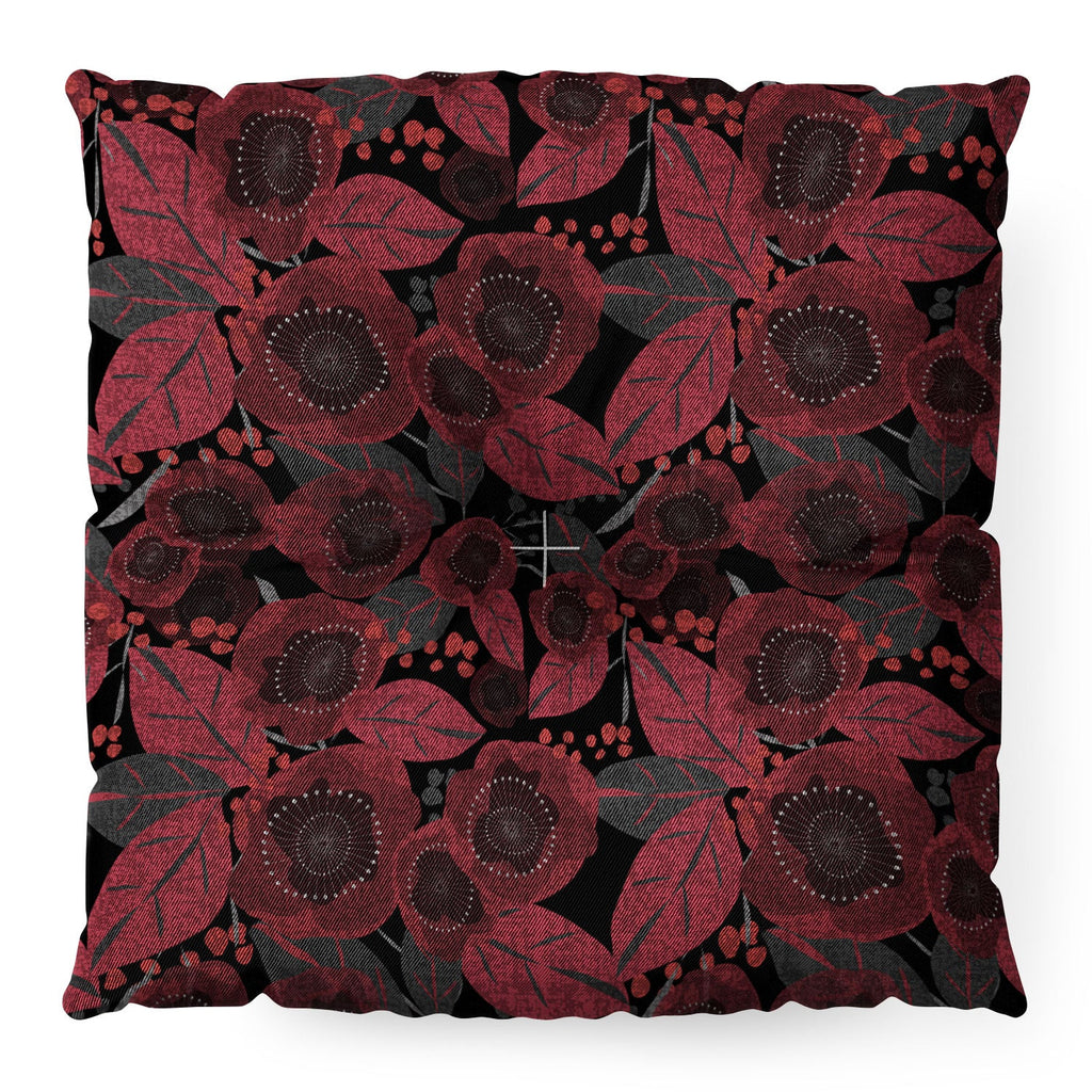 Mirimo Dark Red Romance Floor Pillow Square