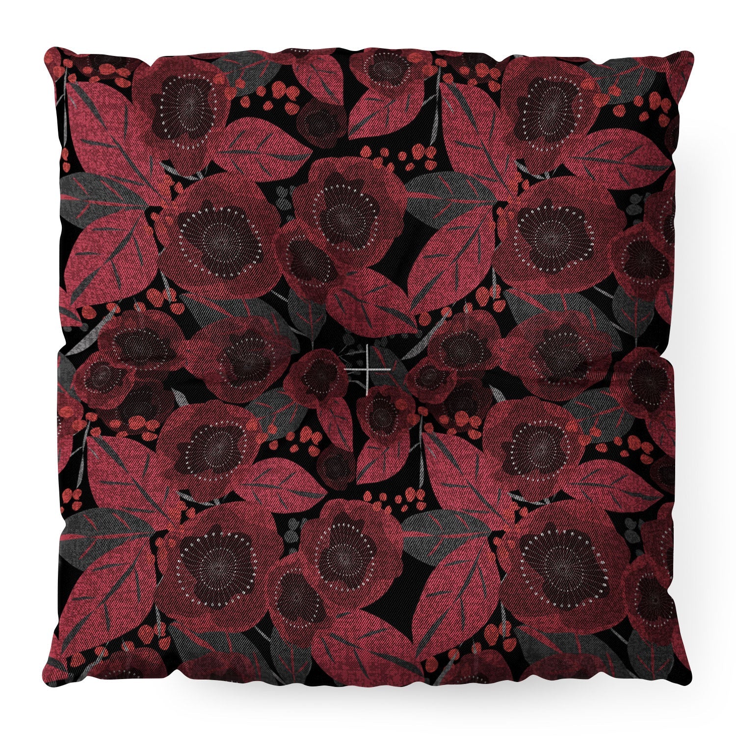 Mirimo Dark Red Romance Floor Pillow Square