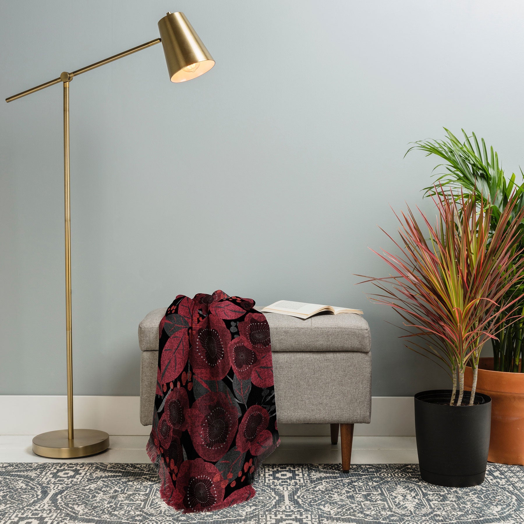 Mirimo Dark Red Romance Throw Blanket