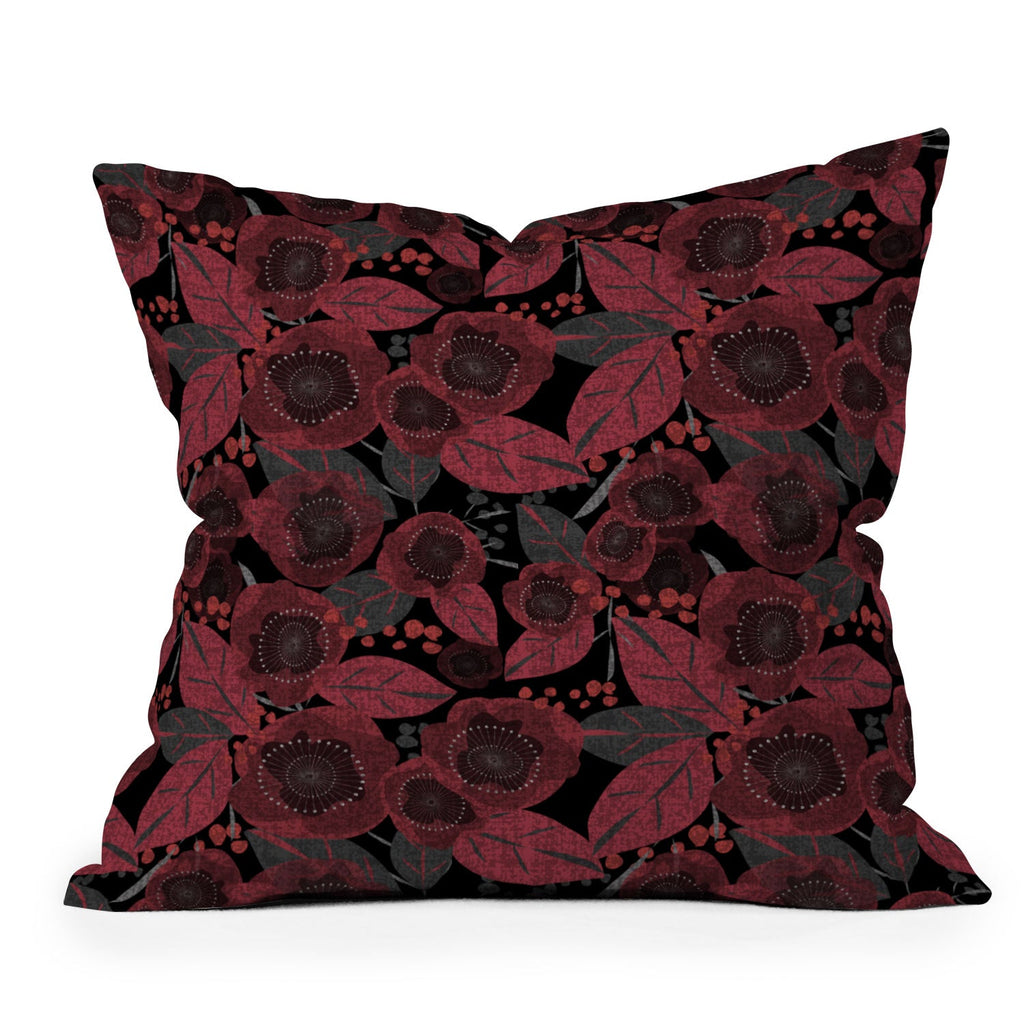 Mirimo Dark Red Romance Throw Pillow