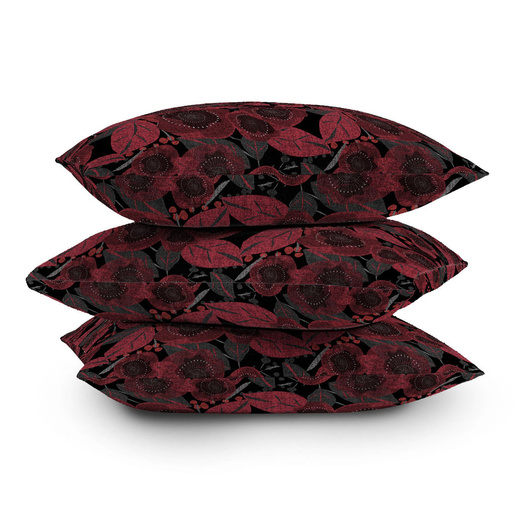Mirimo Dark Red Romance Throw Pillow