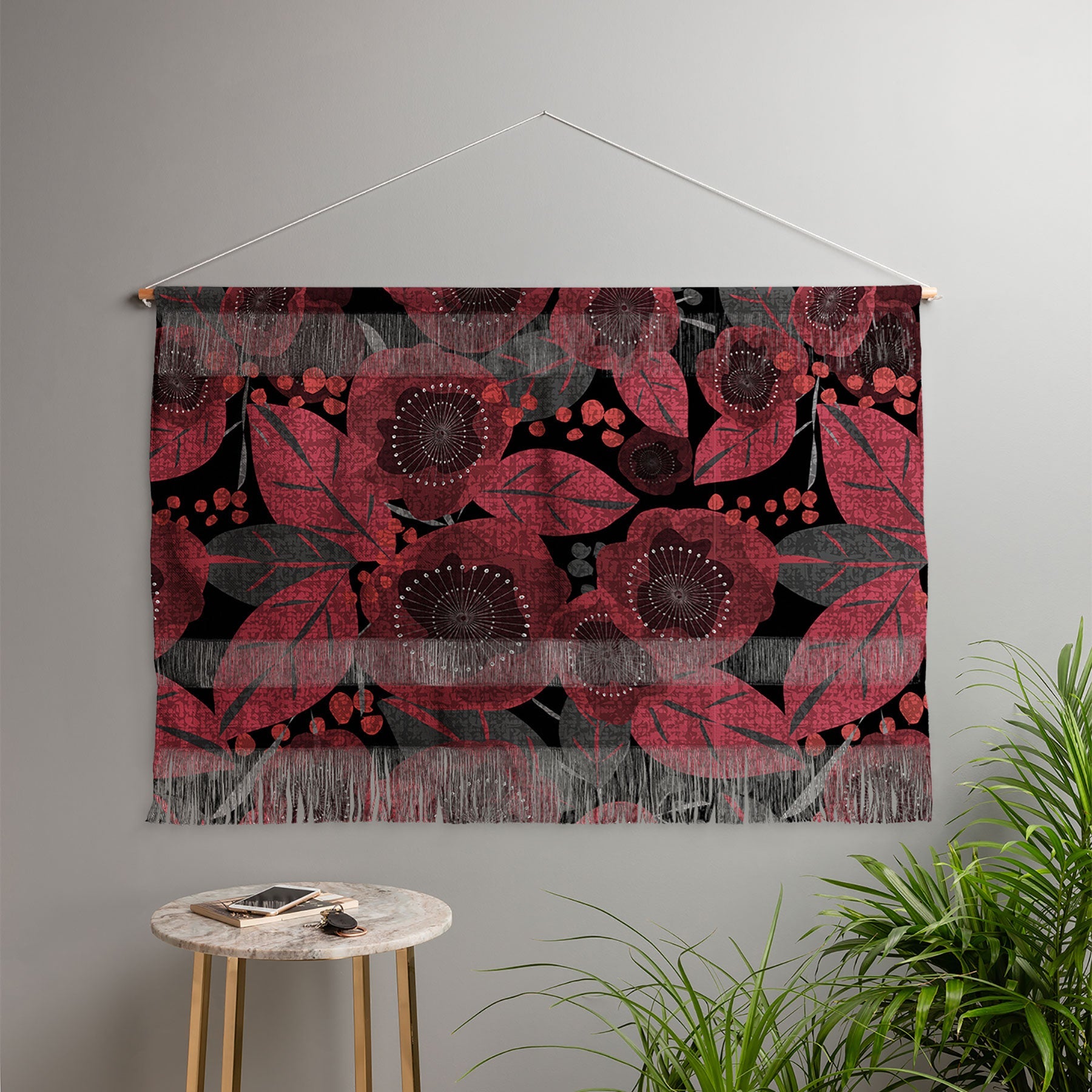 Mirimo Dark Red Romance Wall Hanging Landscape