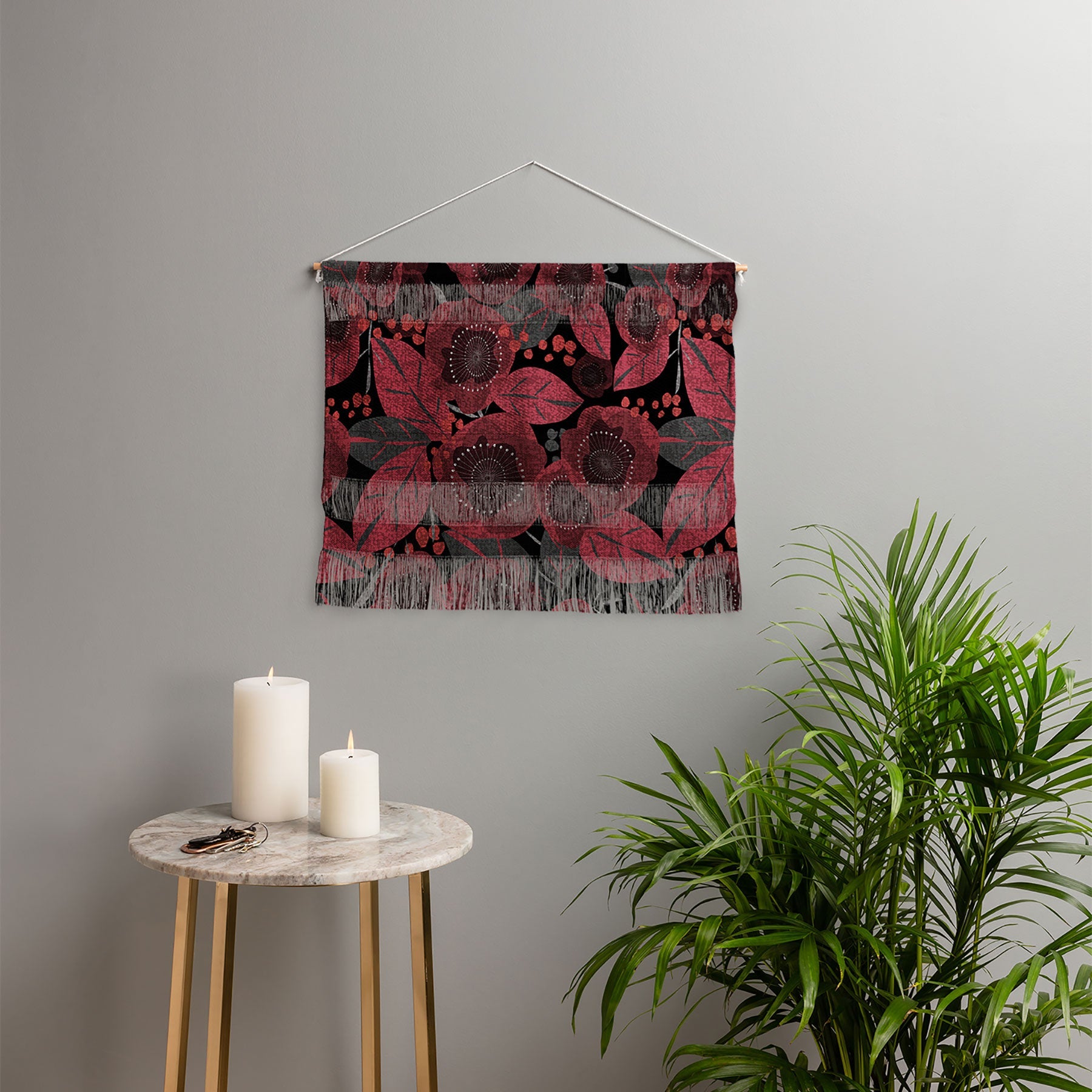 Mirimo Dark Red Romance Wall Hanging Landscape