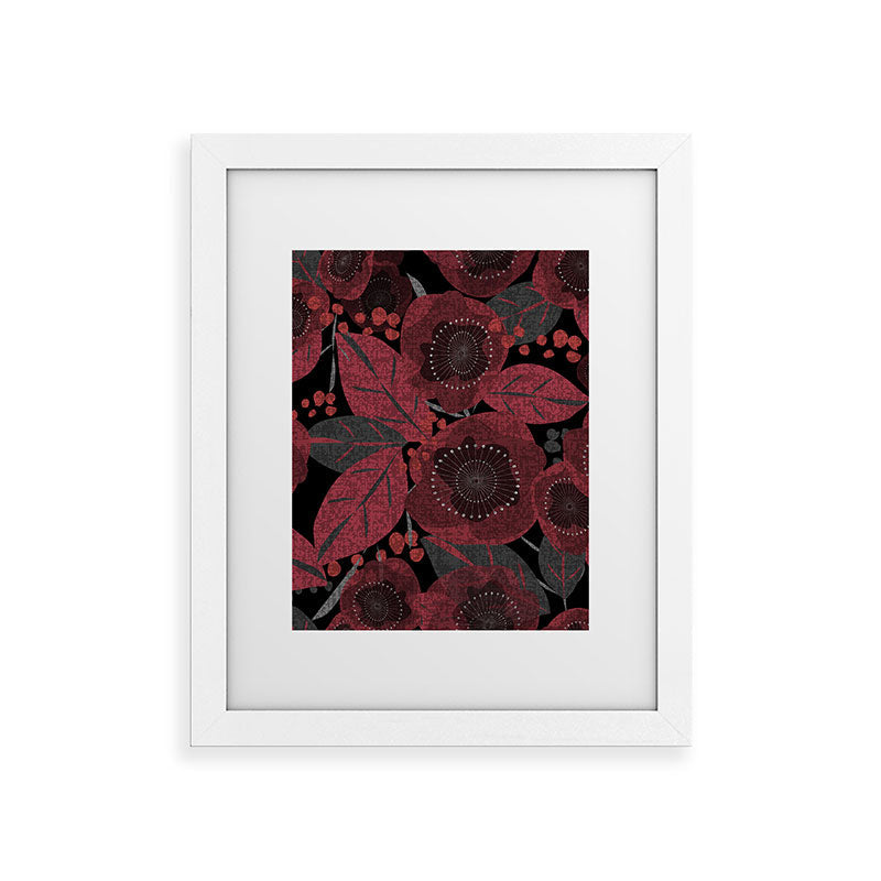 Mirimo Dark Red Romance Framed Art Print