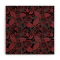 Mirimo Dark Red Romance Wood Wall Mural