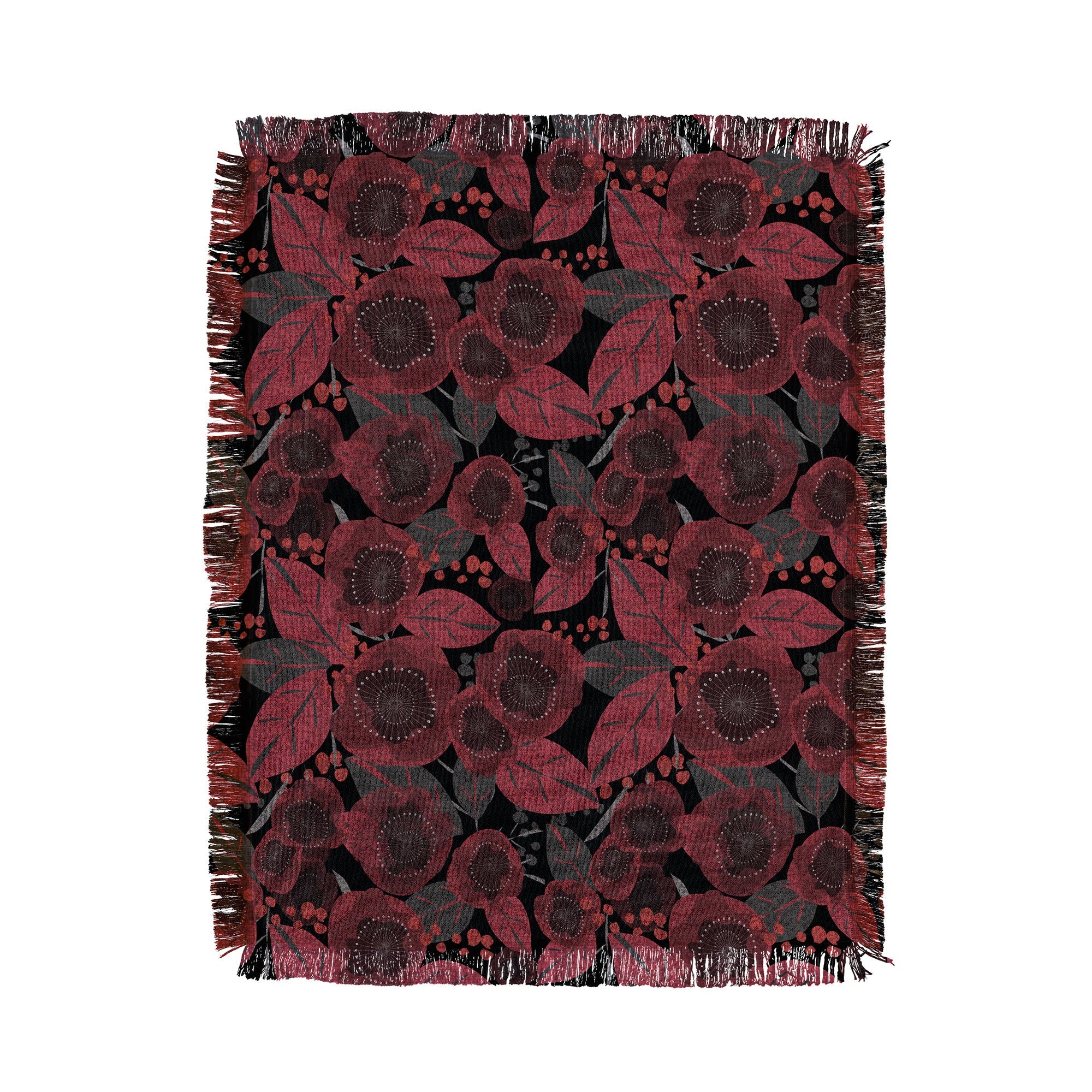 Mirimo Dark Red Romance Throw Blanket