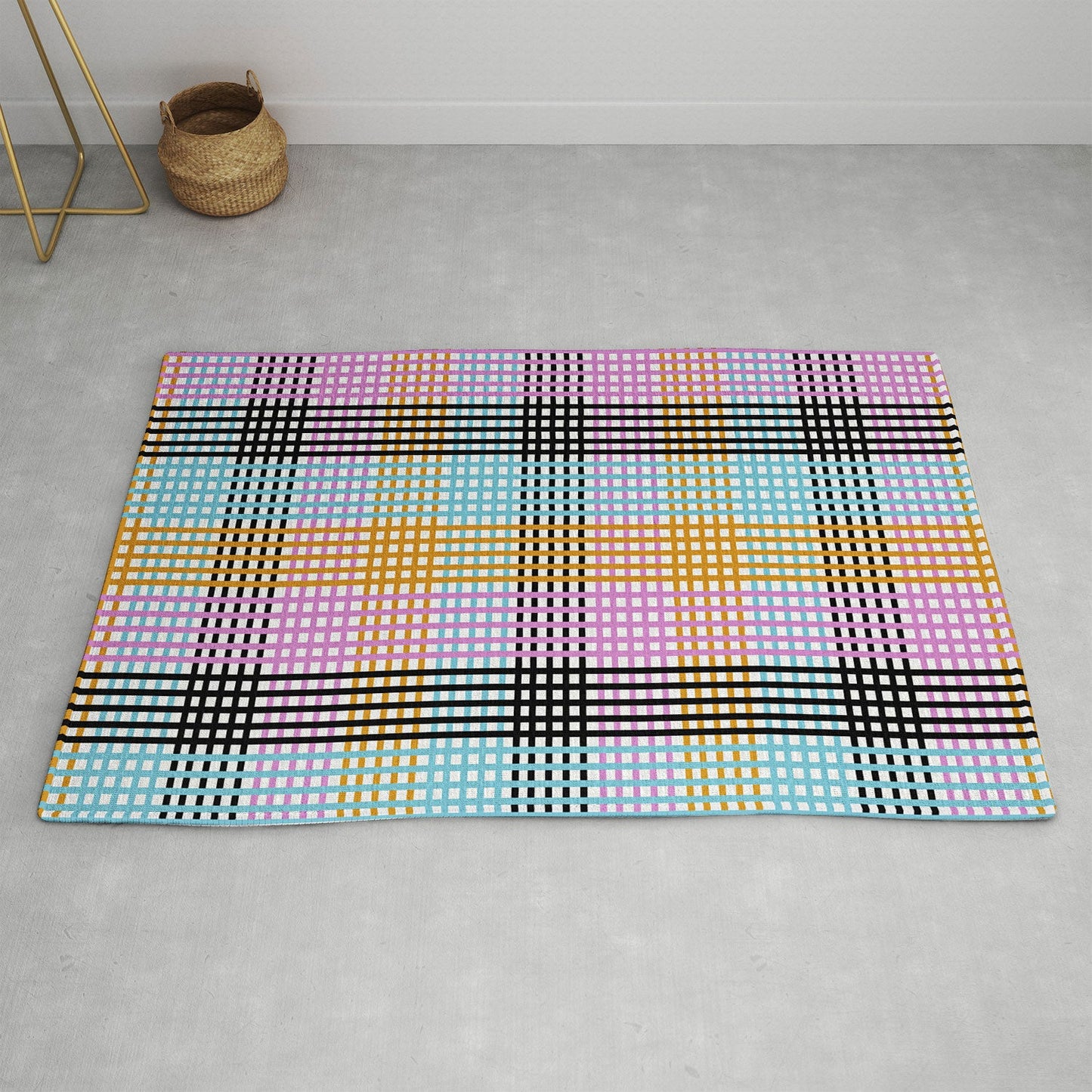 Mirimo Multicolor Gingham Grid Area Rug