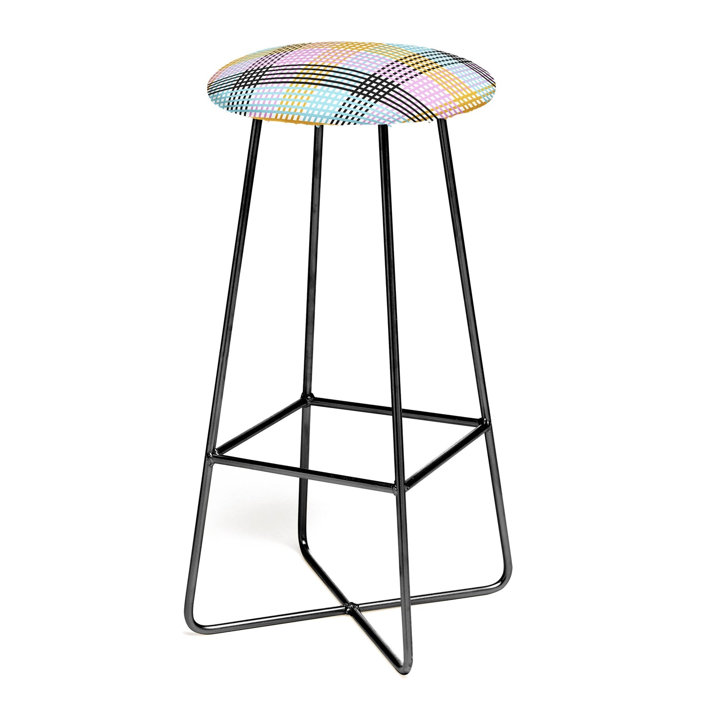 Mirimo Multicolor Gingham Grid Bar Stool
