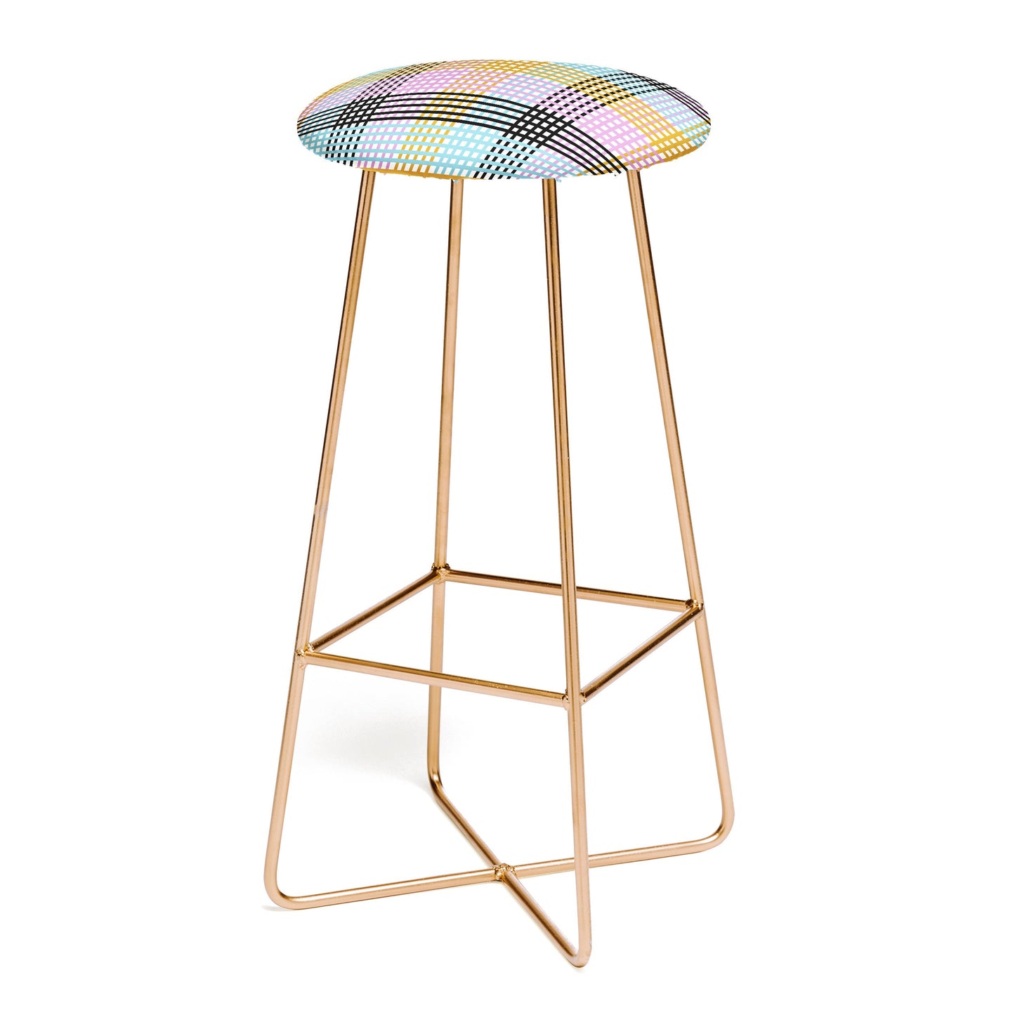 Mirimo Multicolor Gingham Grid Bar Stool