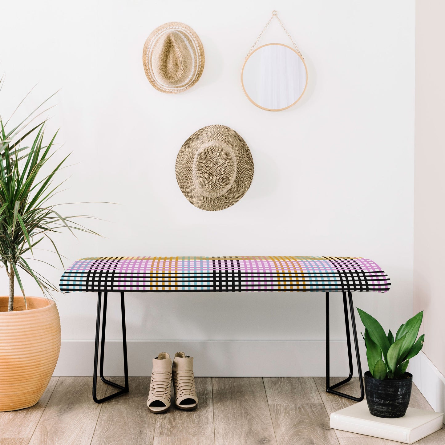 Mirimo Multicolor Gingham Grid Bench