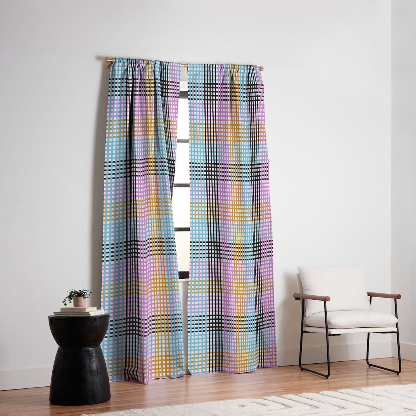 Mirimo Multicolor Gingham Grid Blackout Non Repeat