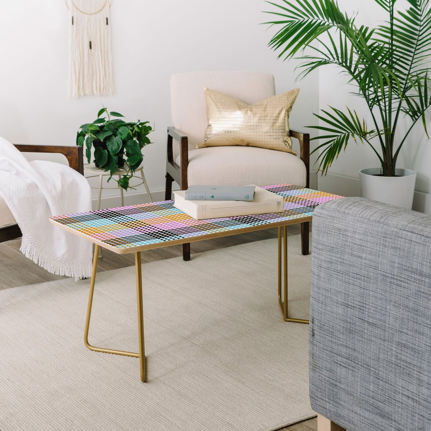 Mirimo Multicolor Gingham Grid Coffee Table