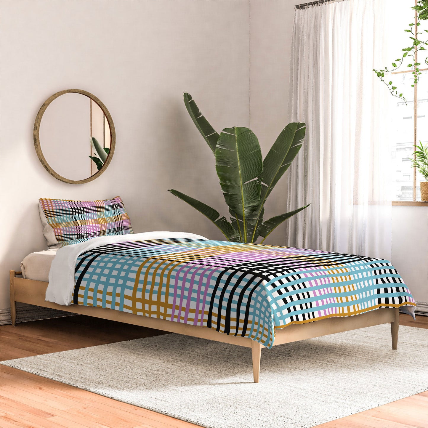 Mirimo Multicolor Gingham Grid Comforter