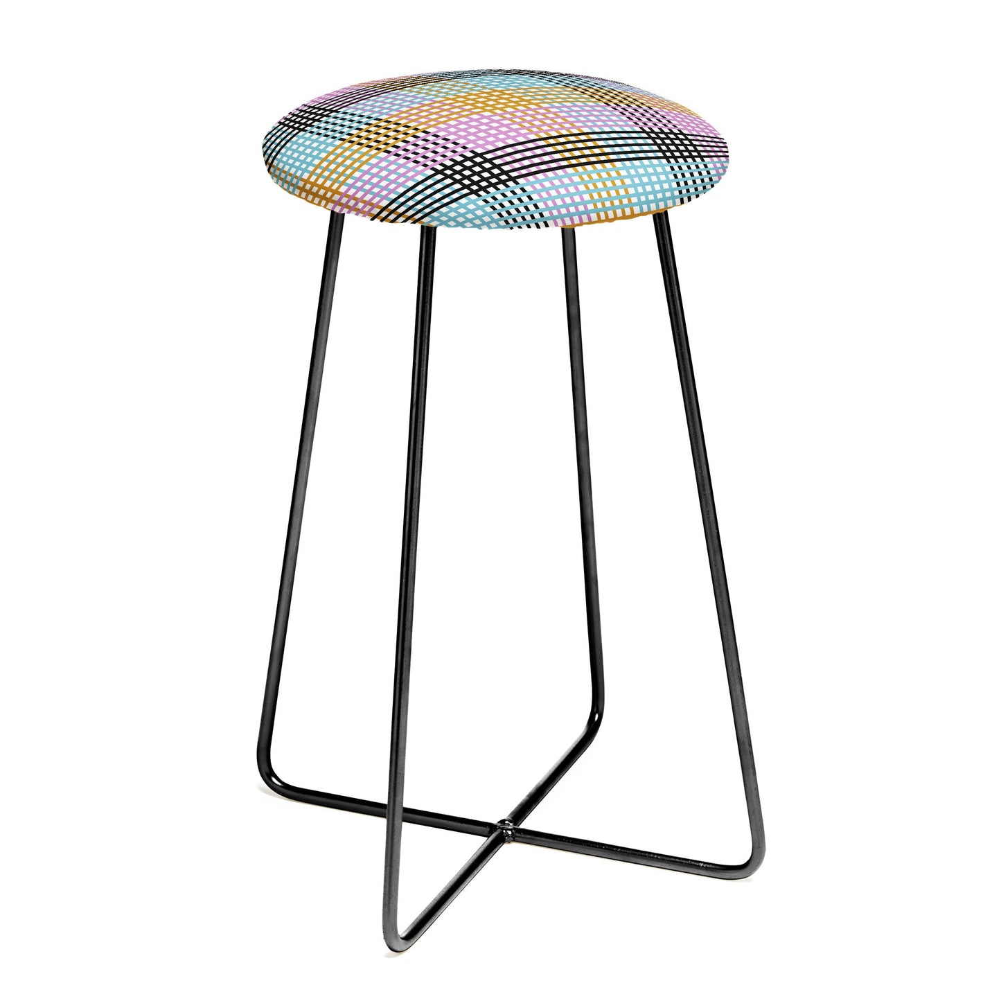 Mirimo Multicolor Gingham Grid Counter Stool