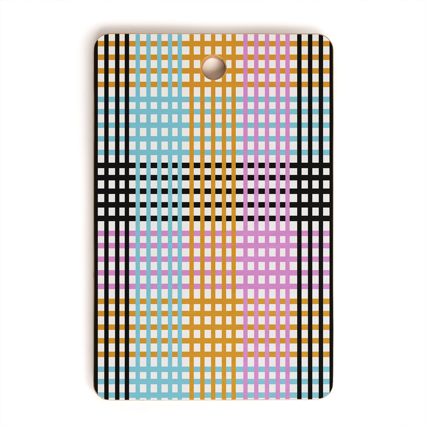 Mirimo Multicolor Gingham Grid Cutting Board Rectangle