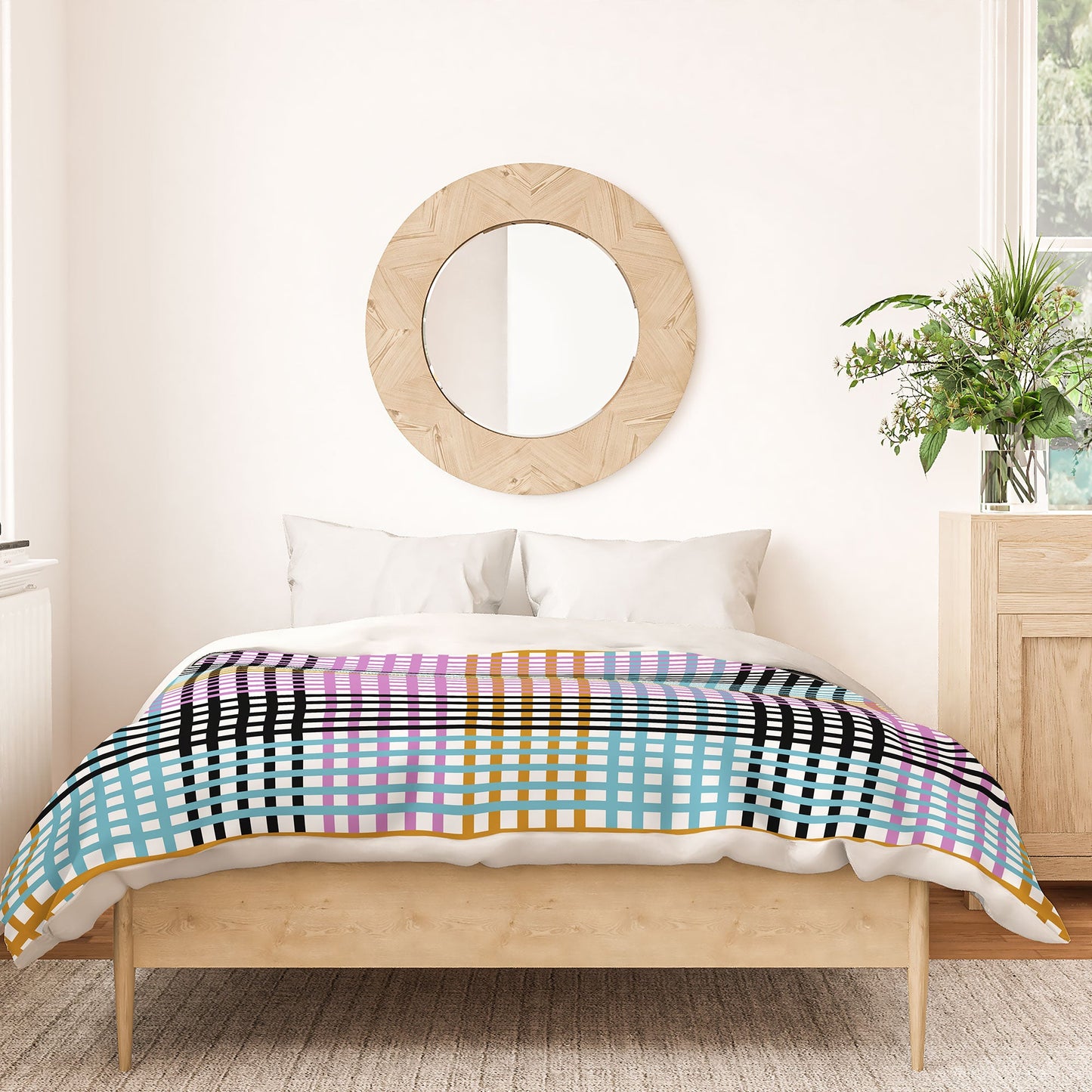 Mirimo Multicolor Gingham Grid Duvet Cover