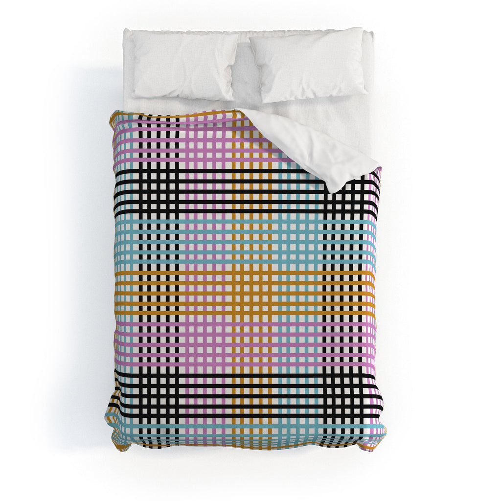 Mirimo Multicolor Gingham Grid Duvet Cover