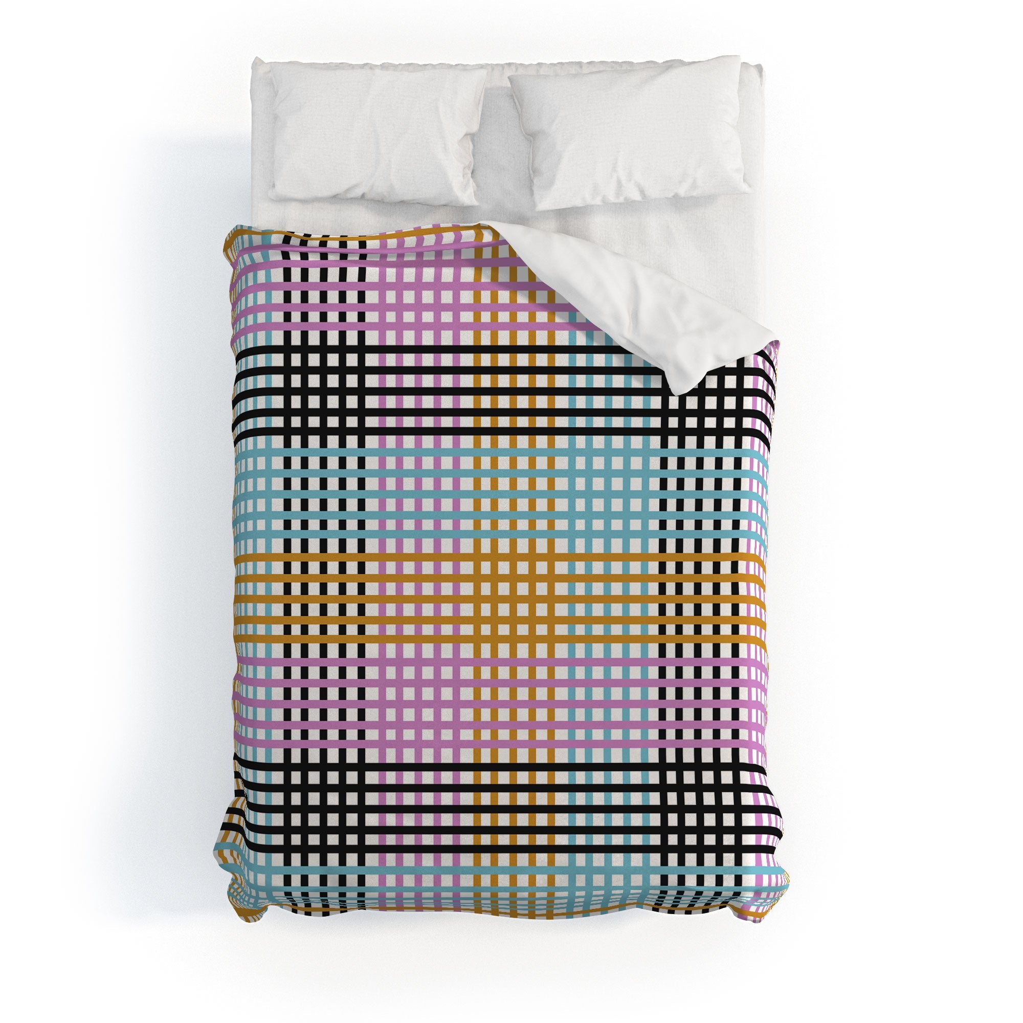 Mirimo Multicolor Gingham Grid Duvet Cover