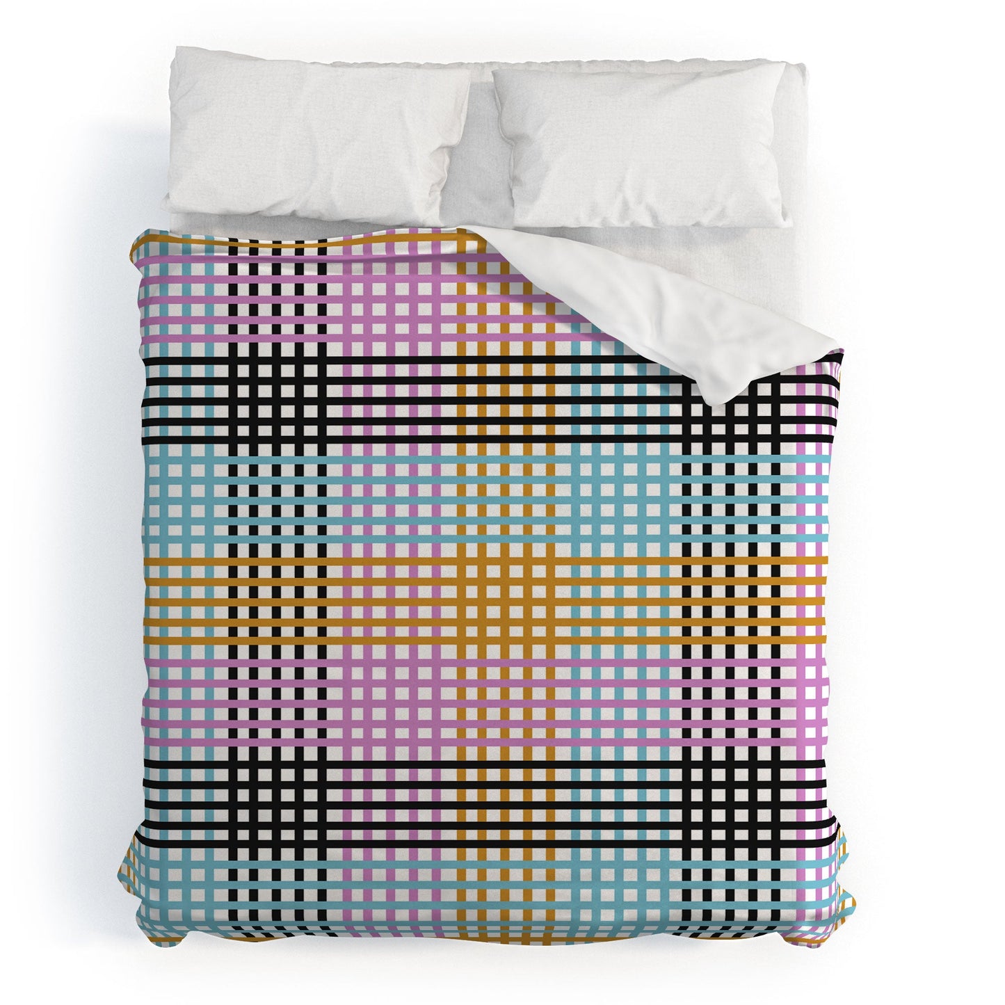 Mirimo Multicolor Gingham Grid Duvet Cover