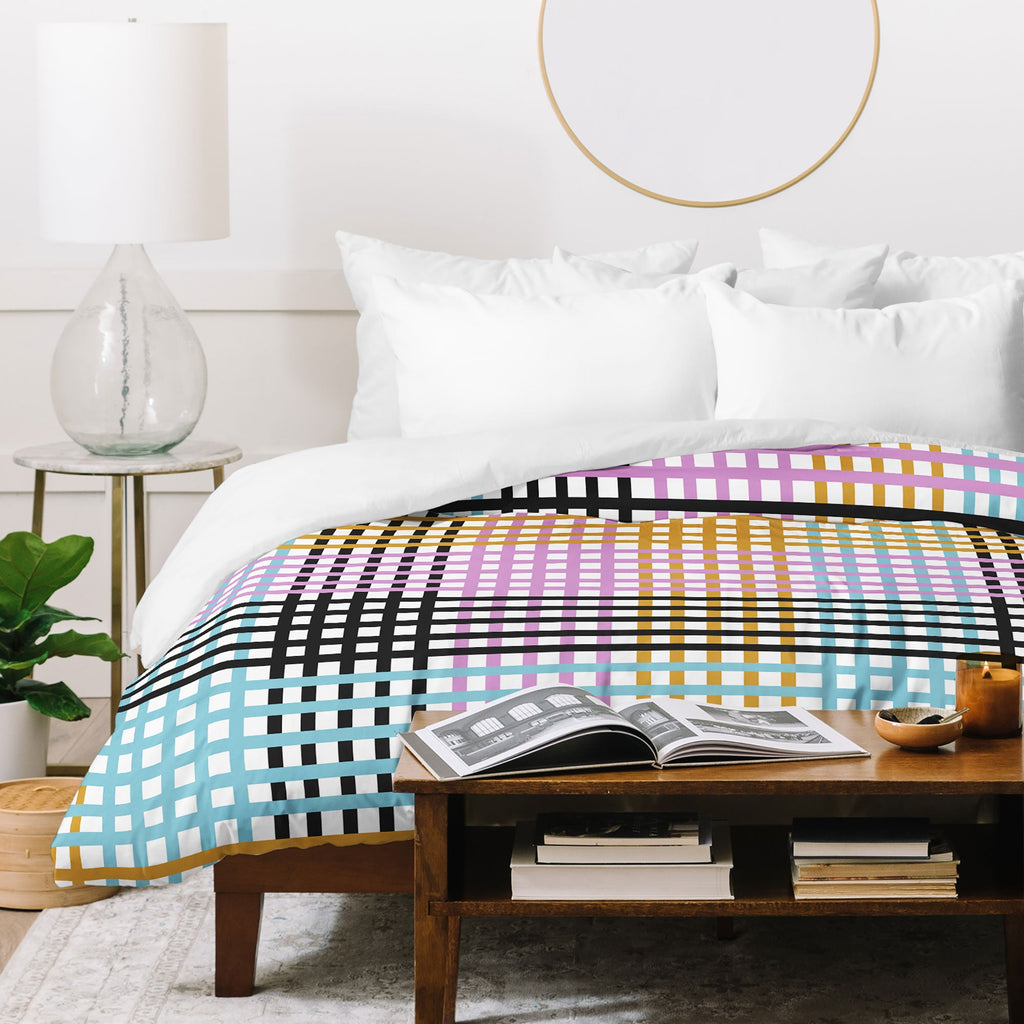 Mirimo Multicolor Gingham Grid Duvet Cover