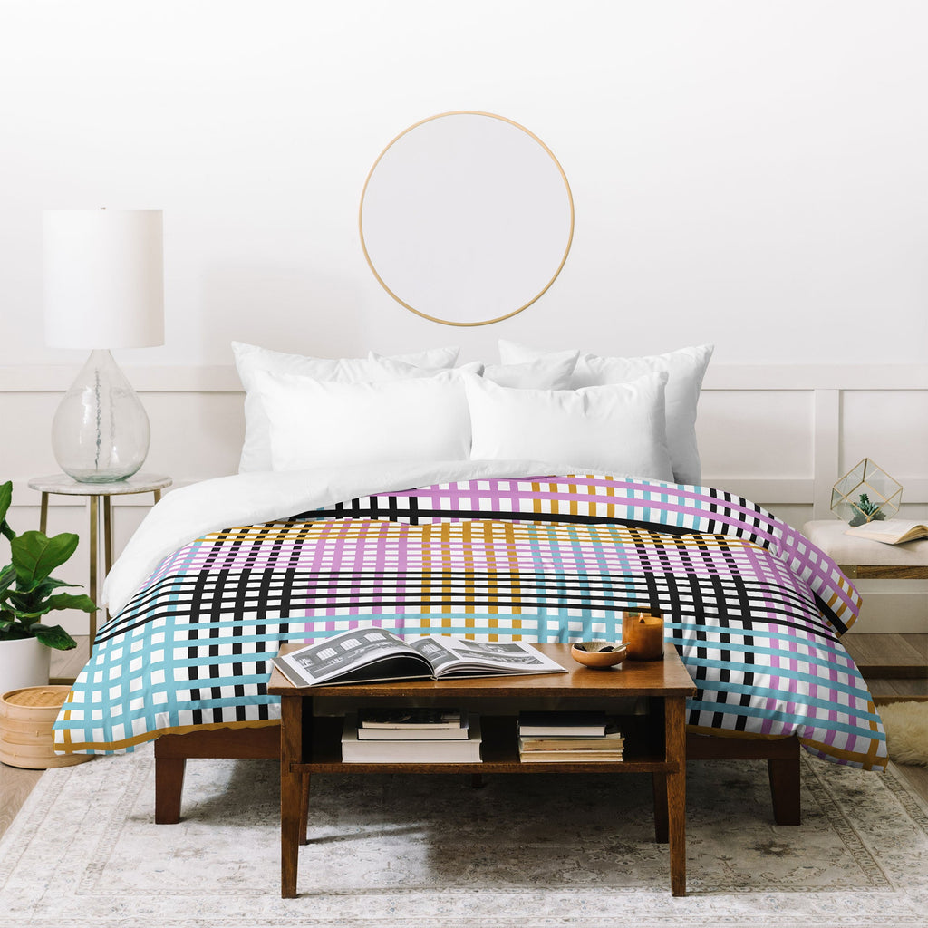 Mirimo Multicolor Gingham Grid Duvet Cover