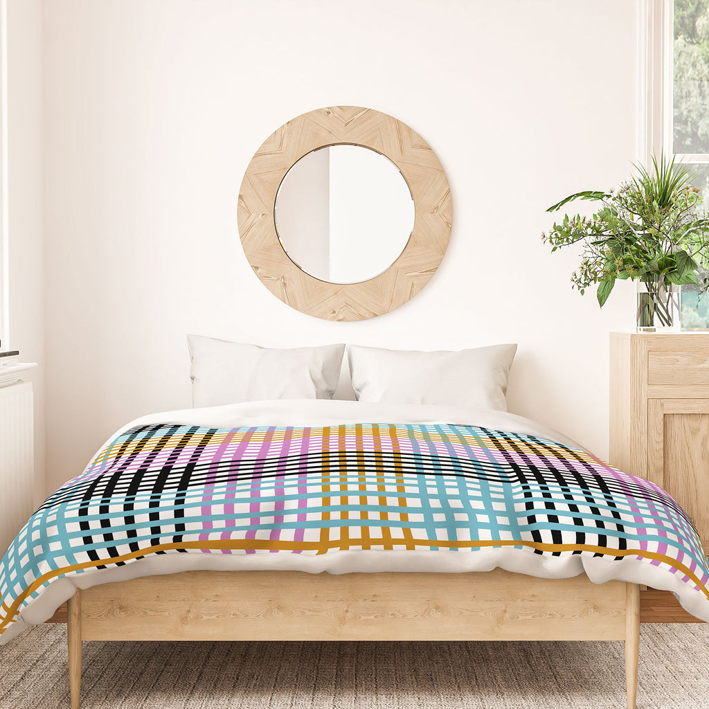Mirimo Multicolor Gingham Grid Duvet Cover