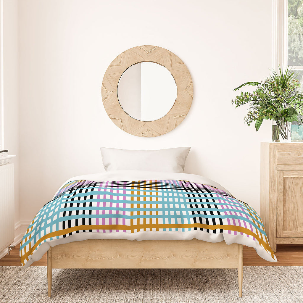 Mirimo Multicolor Gingham Grid Duvet Cover