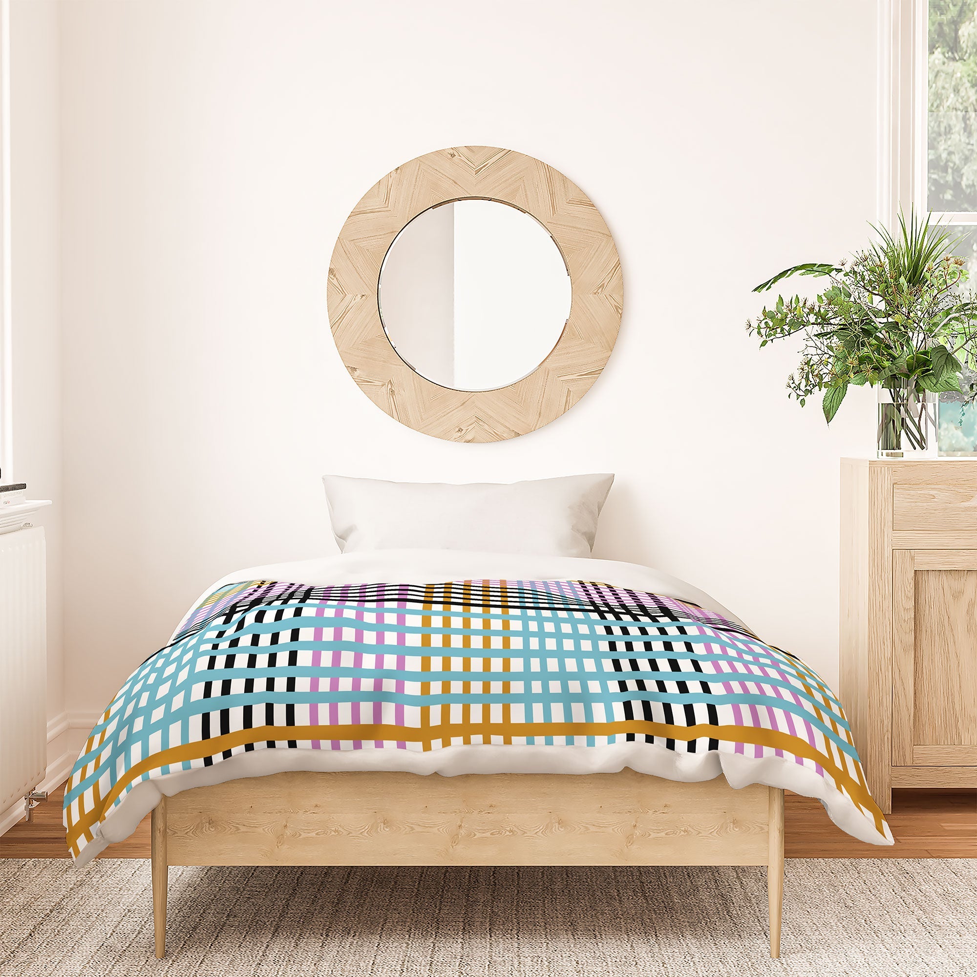 Mirimo Multicolor Gingham Grid Duvet Cover