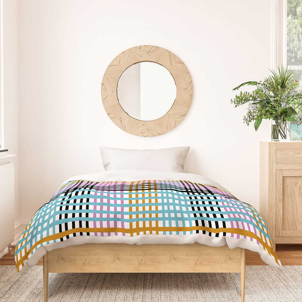 Mirimo Multicolor Gingham Grid Duvet Cover