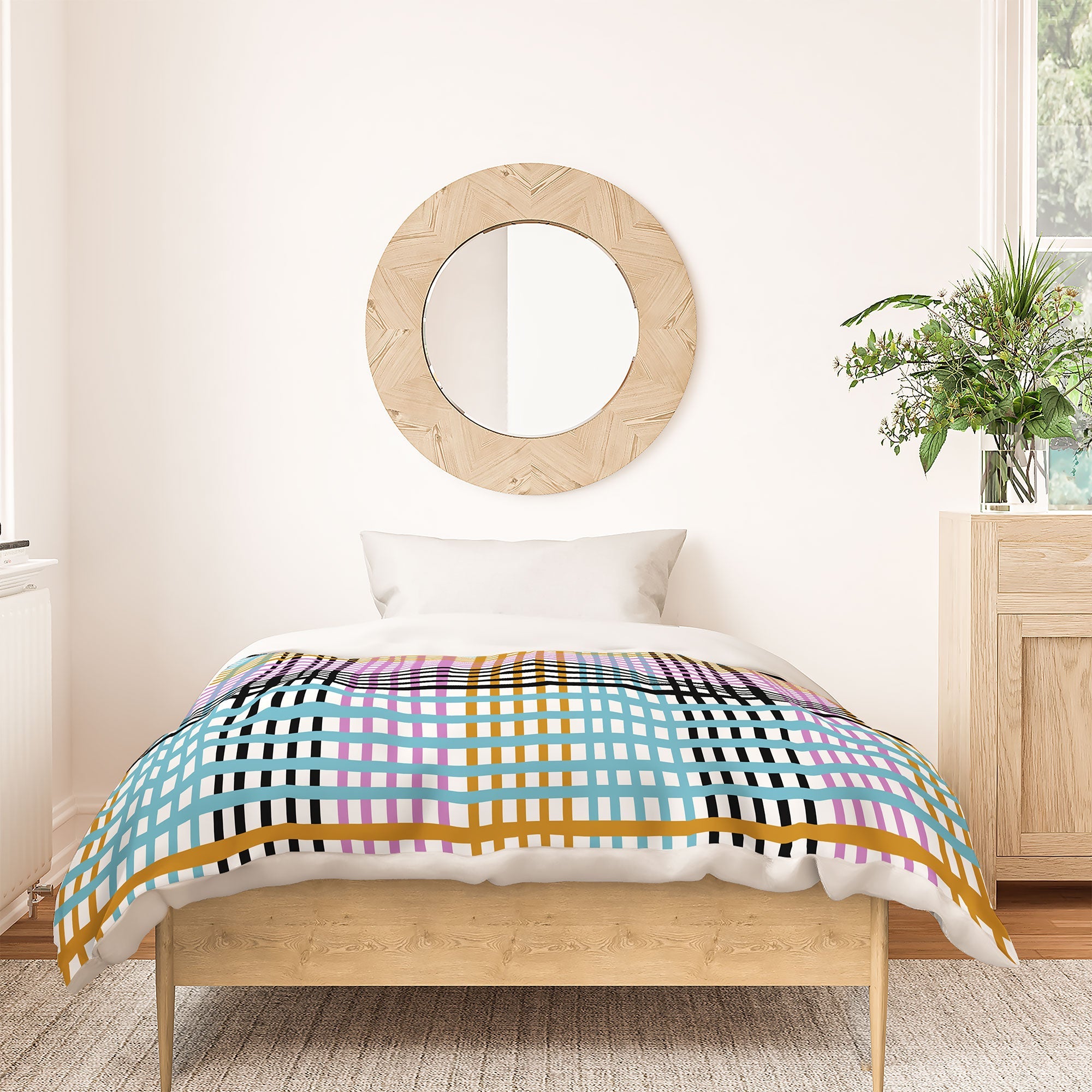 Mirimo Multicolor Gingham Grid Duvet Cover