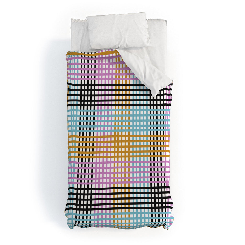 Mirimo Multicolor Gingham Grid Duvet Cover