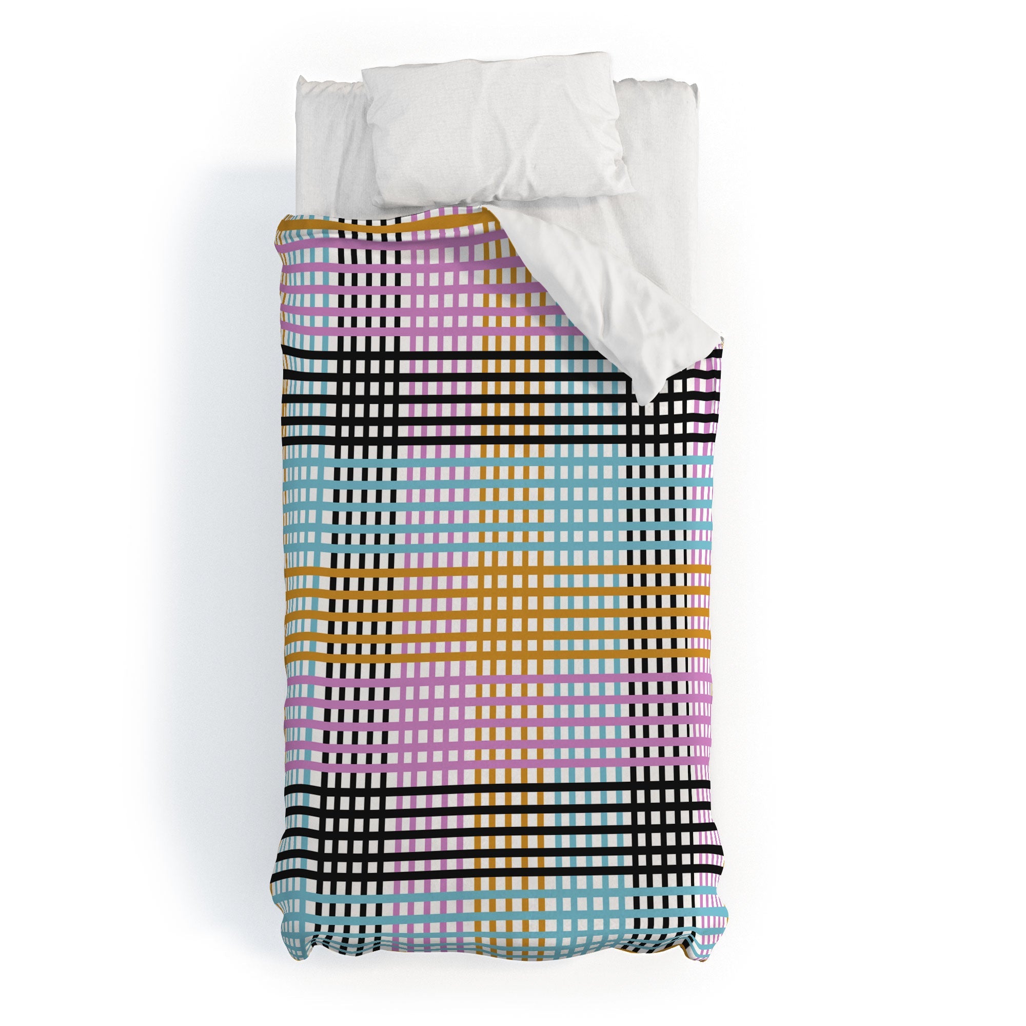 Mirimo Multicolor Gingham Grid Duvet Cover