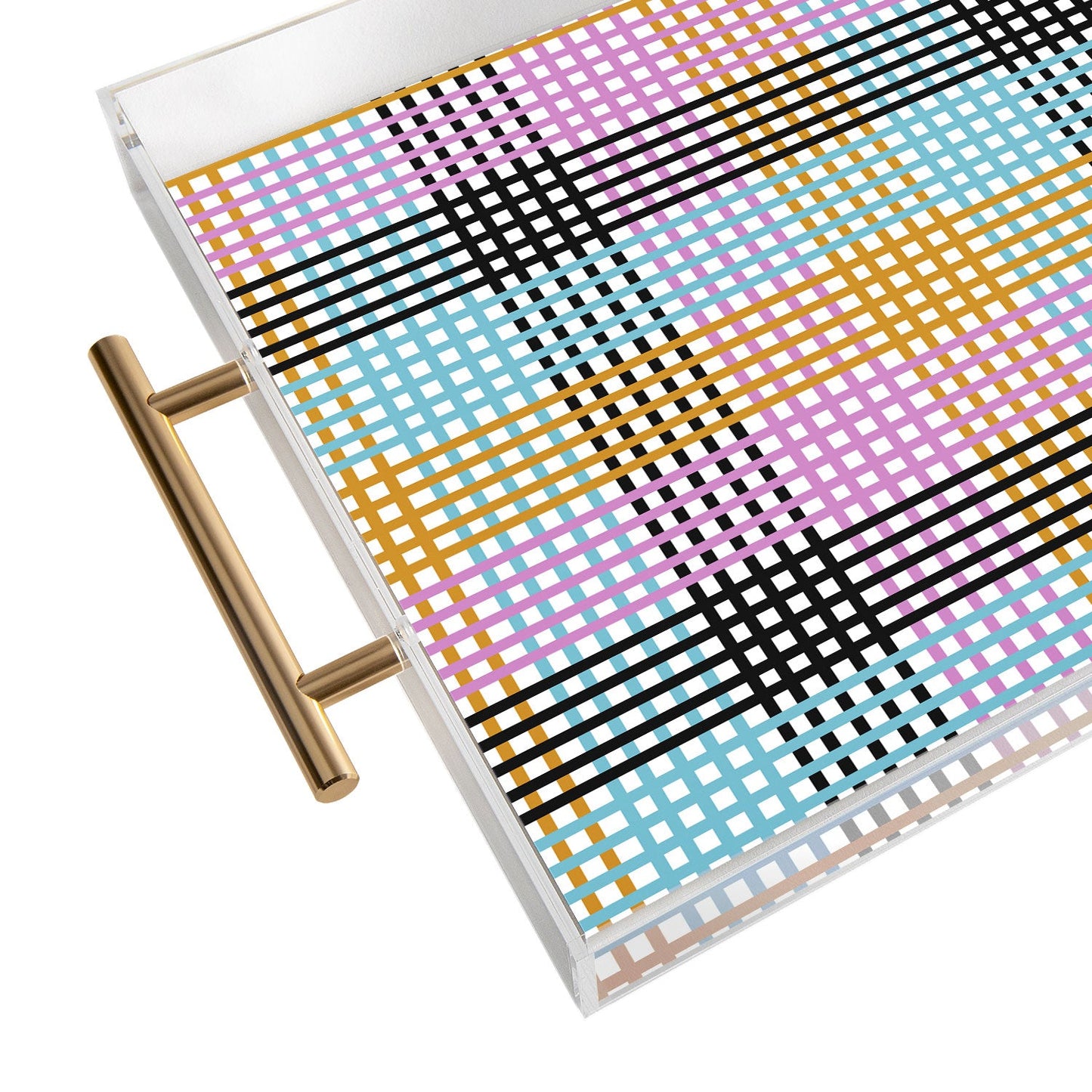 Mirimo Multicolor Gingham Grid Acrylic Tray