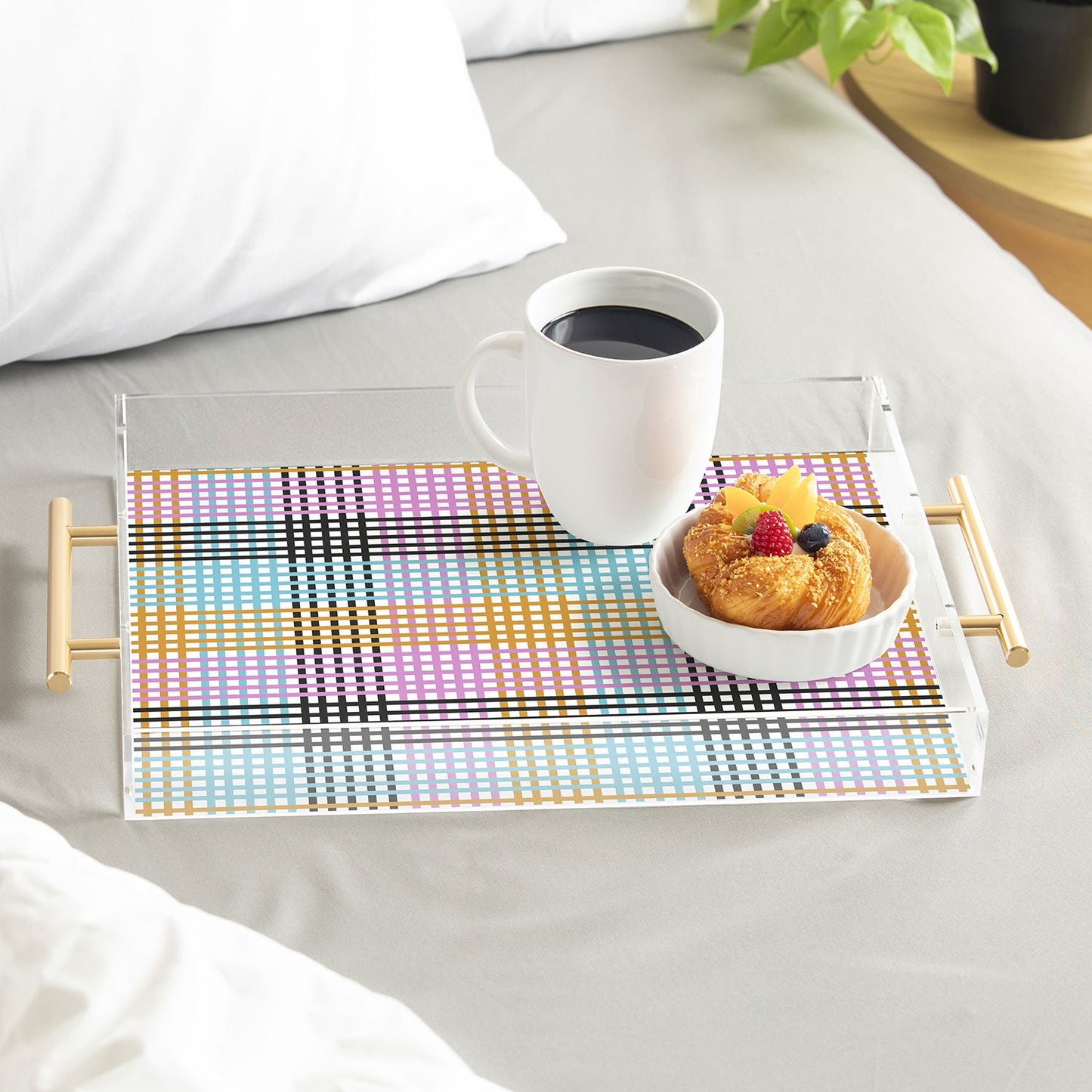 Mirimo Multicolor Gingham Grid Acrylic Tray