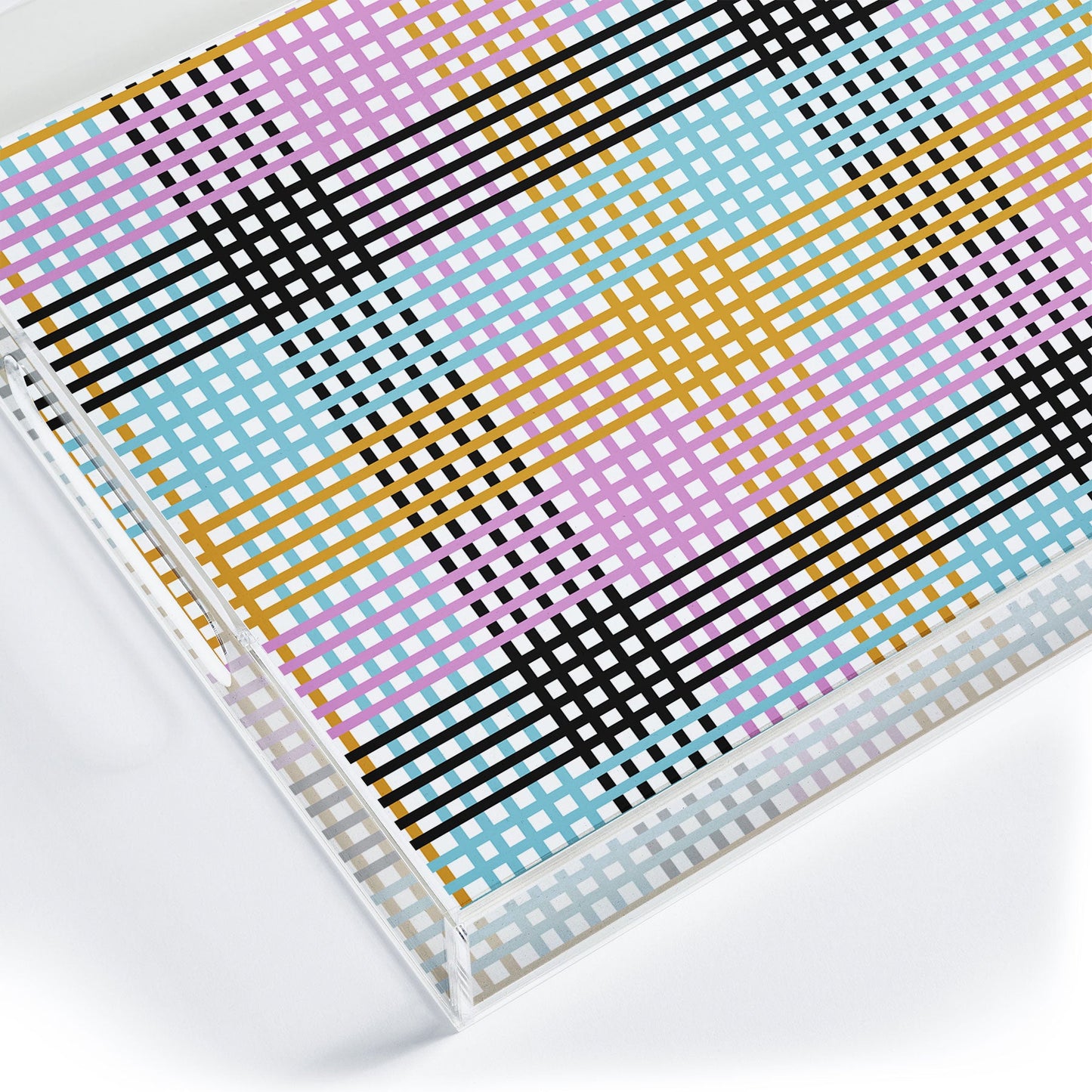 Mirimo Multicolor Gingham Grid Acrylic Tray
