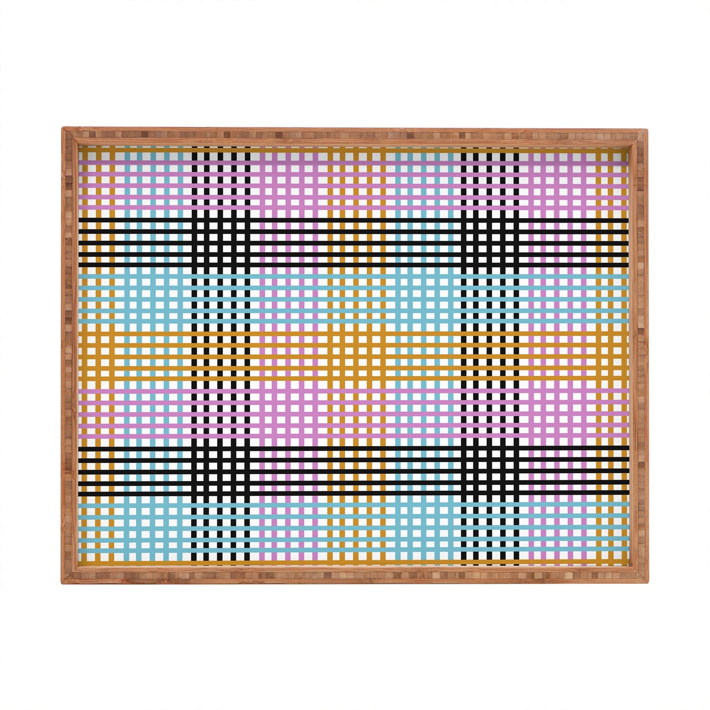 Mirimo Multicolor Gingham Grid Rectangular Tray