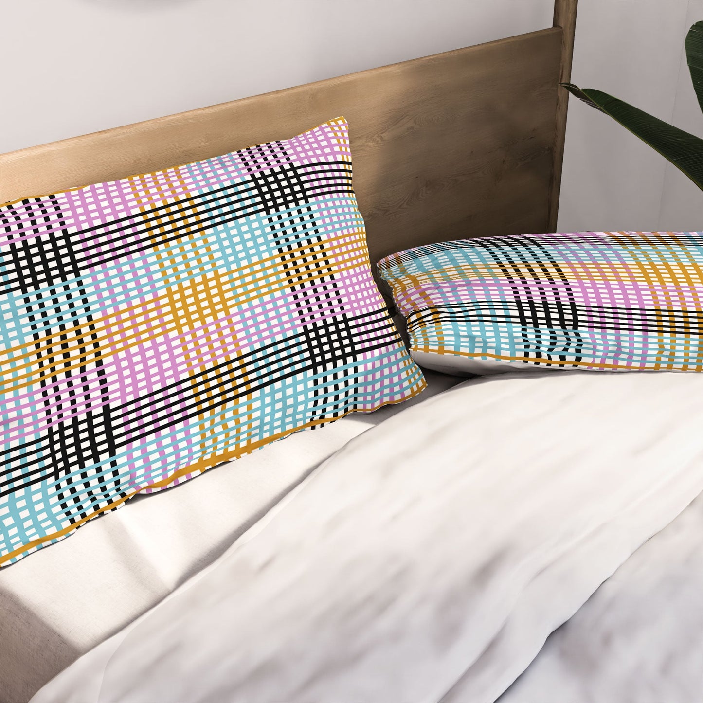 Mirimo Multicolor Gingham Grid Pillow Shams
