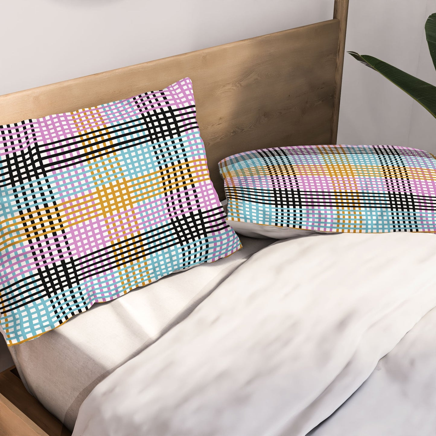 Mirimo Multicolor Gingham Grid Pillow Shams