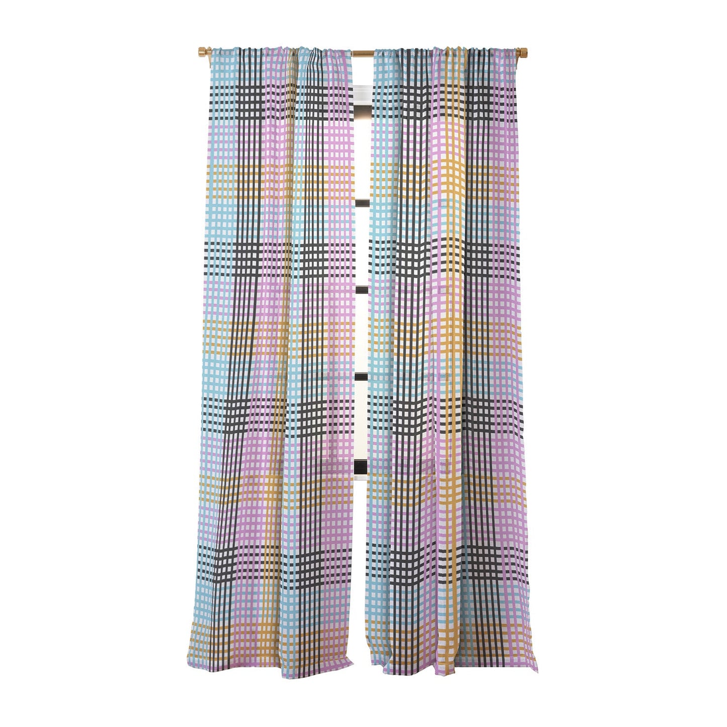 Mirimo Multicolor Gingham Grid Sheer Non Repeat