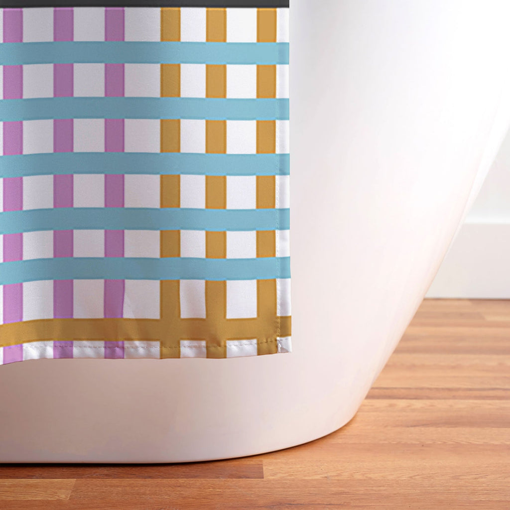 Mirimo Multicolor Gingham Grid Shower Curtain