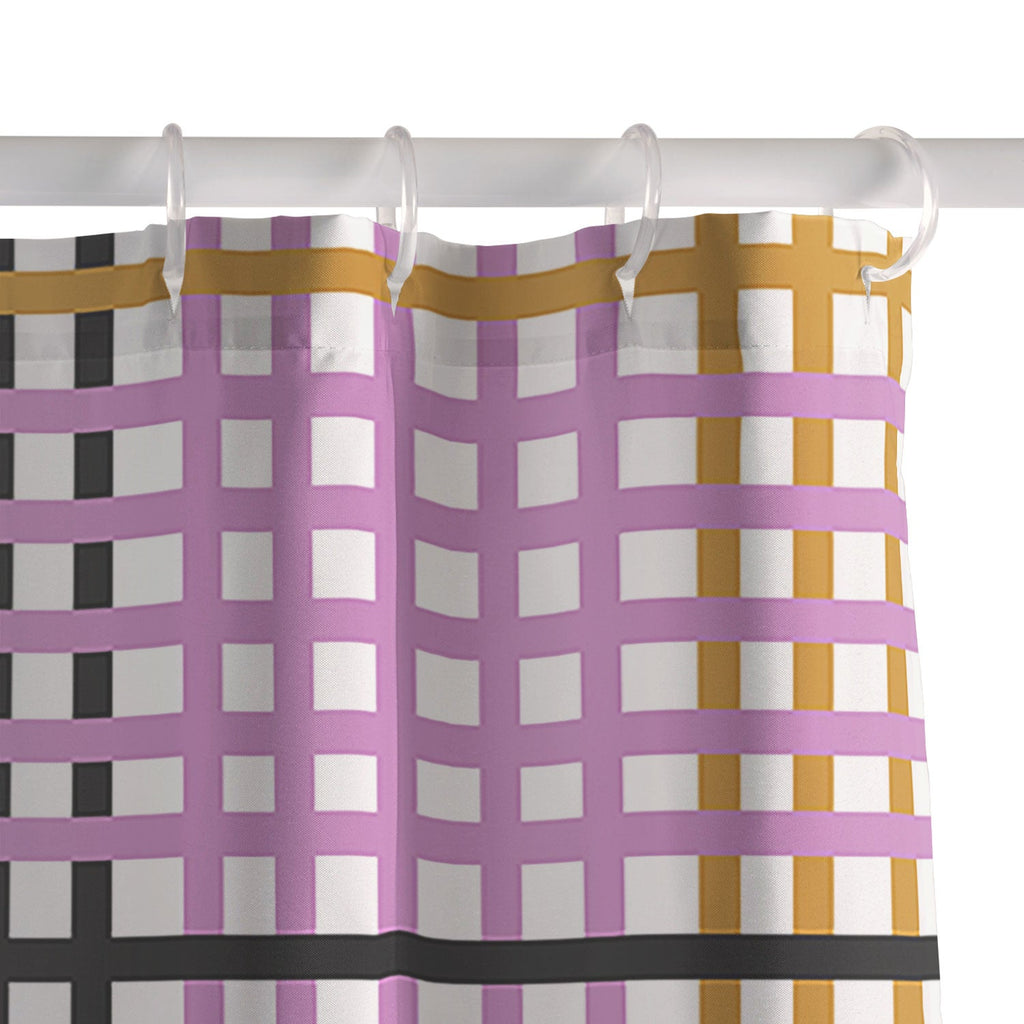 Mirimo Multicolor Gingham Grid Shower Curtain